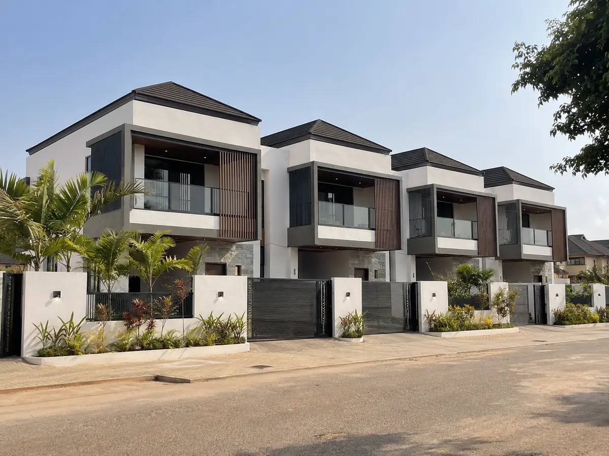 Contemporary residential townhouse development